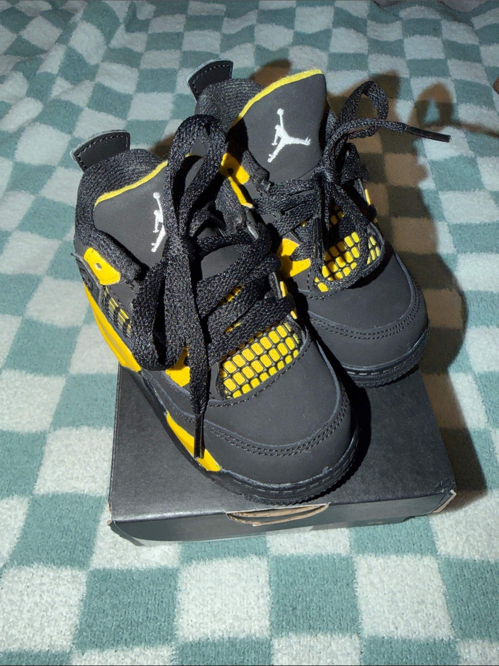 Brand New in Box Nike Jordan Toddler Black and Yellow Sneakers Size 6c